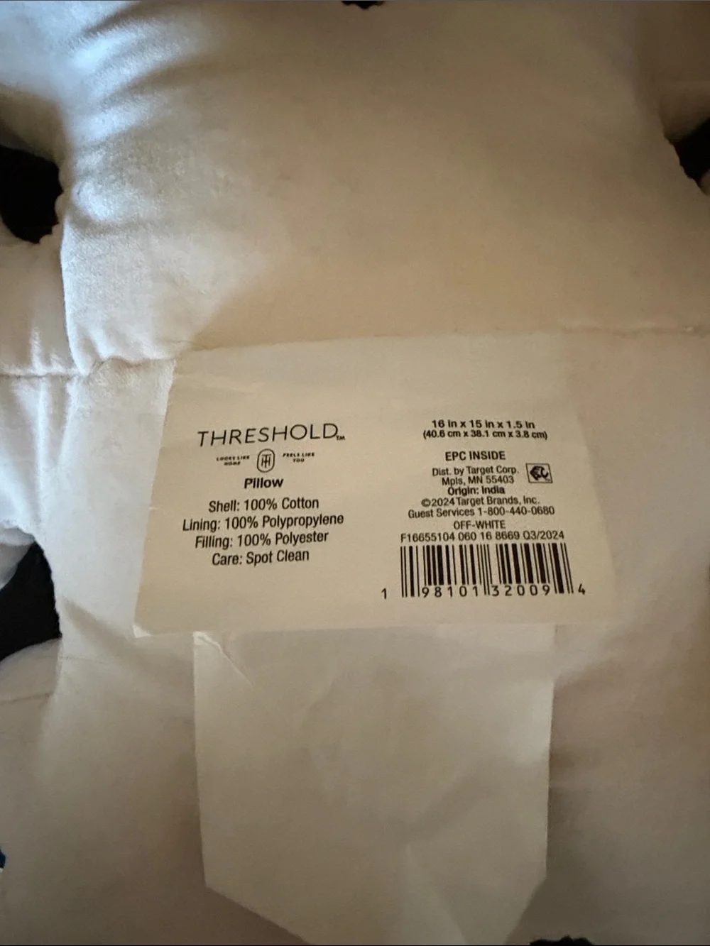 Target White Snowflake Holiday Pillow with Gold Accents